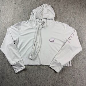 Women’s AVA Active Los Angeles White Long Sleeve Cropped Hoodie Size Medium